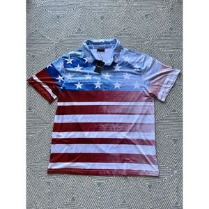 Yatta Golf Polyester Polo Shirt - NWT - The‎ Patriot - USA Flag - 4XL